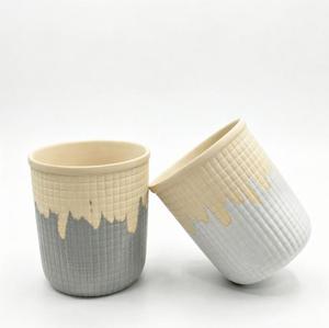 Pot de fleurs en céramique blanc et gris 2026, idéal pour la décoration intérieure et extérieure, <span class=keywords><strong>jardin</strong></span>, balcon, bureau - Product Image 2