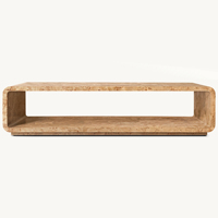 Table basse d'ameublement en bois contemporaine de luxe, petite table d'appoint avec rangement