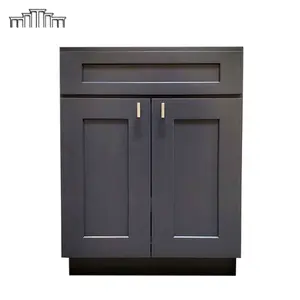 Modular Cabinetry Units Solid Wood American Standard Size Shaker White Blue Colored Sink Base Kitchen Cabinets Accessories