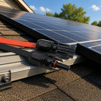 Câble de panneau solaire 0,3 m plat avec connecteur MC4 1000 V 30 A IP67 étanche rouge noir adaptateur pour système photovoltaïque vente en gros
