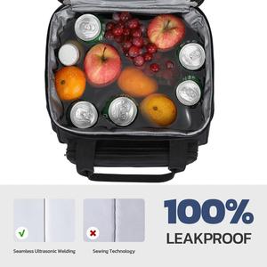 Insulated Lunch Bag, Expandable Double Deck Cooler Bag, Lightweight Leakproof Tote Bag With Side Tissue Pocket - Product Image 2