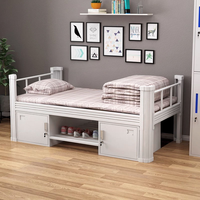 Auberge Lit en métal noir Vente détachable Lits simples en acier Lits en métal pour chambre à coucher Appartement