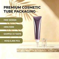 Tube cosmétique D19 ABL en gros pour brillant à lèvres et crème contour des yeux, emballage plastique avec capuchon acrylique goutte d'eau 10ml 15ml, logo personnalisé OEM ODM