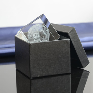 Bloque de Cristal 3D con Globo Grabado, Cubo de Cristal, Pisapapeles de Cristal MH-F0291 - Product Image 2