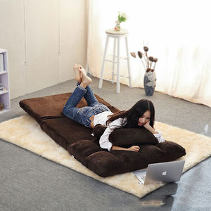 गर्म बिक्री कस्टम मंजिल तह सोफे कुर्सी जापानी शैली ब्राउन Legless बाक़ी 5 स्थिति समायोज्य आधुनिक कपड़े सोफे बिस्तर - Product Image 6