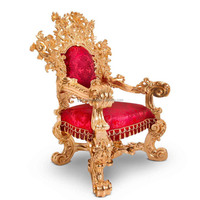Style européen Luxueux en bois doré Style baroque Salon Fauteuil de luxe sculpté antique Fauteuil en bois massif