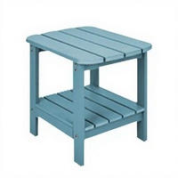 Table et chaises de jardin en plastique imitation bois pour extérieur en polystyrène, table d'appoint en HIPS