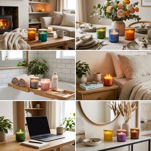 Custom Logo Thickened Glass <b>Candle</b> Jar with Lid Promotional Corporate <b>Gift</b> <b>Set</b> for Business Giveaway Bulk Wholesale - Product Image 5