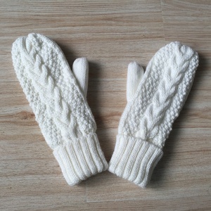 Mitaines en tricot pour fille, mitaines blanches chaudes, vente chaude - Product Image 1