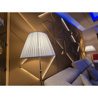 Panneaux muraux en bois d'olivier massif 400*400mm ABC Designs, installation DIY, nouvelle tendance, motif zigzag, puzzle mural, avec éclairage LED intégré