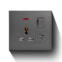 Stop Kontak Dinding Universal Multifungsi Harga Pabrik Dengan Port USB Pengisian Cepat Tipe A+C dan Indikator