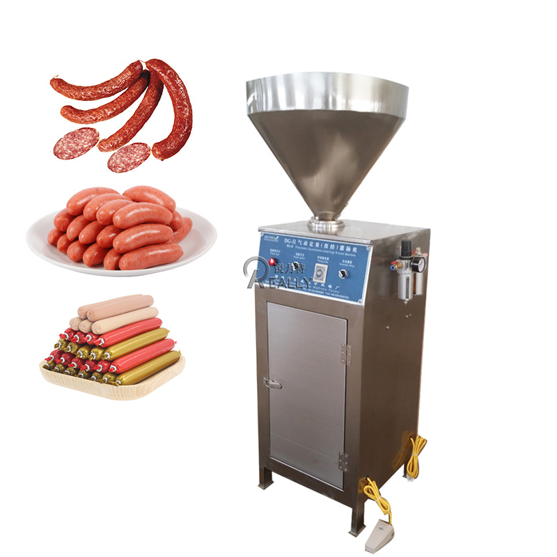 500 кг Коммерческая нержавеющая сталь машина для переработки мяса колбасный шприц пневматической автоматической Для хот-догов наполнения колбасы наполнитель