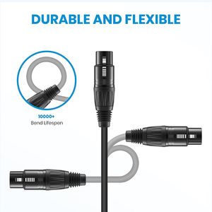Professionnel 3m 5m <span class=keywords><strong>10m</strong></span> 50m 100m <span class=keywords><strong>Xlr</strong></span> vers <span class=keywords><strong>Xlr</strong></span> Microphone équilibré connecteur 3Pin câble Audio haute qualité mâle à femelle câble <span class=keywords><strong>Xlr</strong></span> - Product Image 4