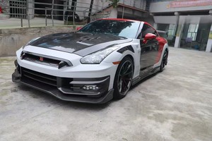 Kit carrosserie large style TS pour Nissan GT-R R35 2008-2024, pare-chocs avant, jupes latérales et diffuseur arrière semi-carbone - Product Image 3