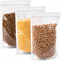 Pochette transparente refermable avec fermeture éclair pour aliments secs, haricots, céréales, emballage pour aliments pour animaux de compagnie