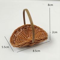 Rotin Mini panier à main Style pastoral accessoires de photographie petit divers noël Mini panier cadeau