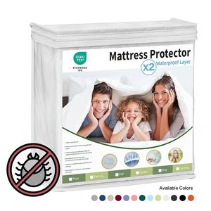 Funda de colchón <span class=keywords><strong>impermeable</strong></span> transpirable Premium personalizada Protector de colchón lavable silencioso <span class=keywords><strong>para</strong></span> cama - Product Image 1