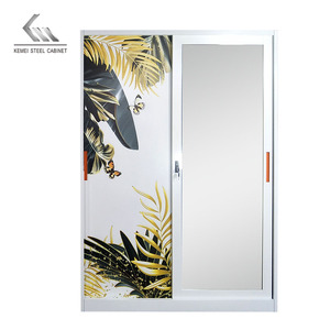 Armario Metálico Deslizante de 2 Puertas para Dormitorio o Sala de Estar, Guardarropa Metálico con Puertas Corredizas - Product Image 3