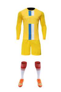 Set Uniforme da Calcio in Rete per Adulti e Bambini, Maglia a Maniche Lunghe con Colletto Alto, Personalizzabile per Allenamento Autunnale - Product Image 6