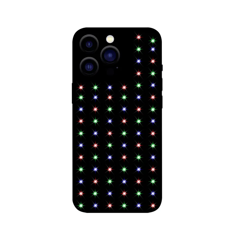 Factory wholesale intelligent flashing voice control breathing multi mode LED starry light phone case for iPhone