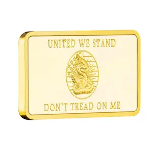 Colecção de moedas comemorativas banhadas a ouro da barra de ouro da América Bell Liberty 1776 Kennedy United We Stand Don't Tread on Me