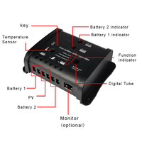 Contrôleur de charge solaire double batterie pour bateau marin MJOO 10A 20A PWM 12V 24V avec protection complète