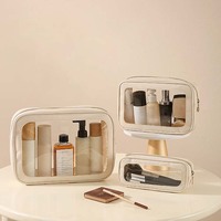 Sac de voyage cosmétique en PVC de luxe de haute qualité, transparent, pour le rangement et l'organisation du maquillage, vente en gros