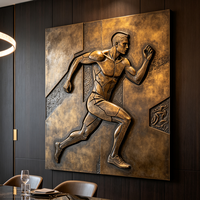 Décoration murale intérieure pour la maison, sculpture en métal bronze 3D, statue de homme