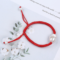 Bracelet ajustable fait main en perles véritables de forme baroque pour femmes et dames