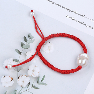 <span class=keywords><strong>Bracciale</strong></span> Artigianale con Grandi <span class=keywords><strong>Perle</strong></span> Barocche Regolabile per Signore e Donne - Product Image 4