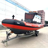 Bateau pneumatique de luxe à coque en V profond en aluminium, capacité 14 personnes, 7,5 m, PVC Mehler avec cabine à toit rigide, pour relevés, fabrication OEM/ODM en Chine