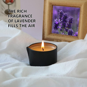 100% Natural Plant Extracted Hot Massage Essential Oil Bougie Lavender Metal Tin Jar Massage Oil <strong>Candle</strong> with Logo
