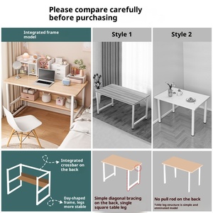 <span class=keywords><strong>Tavolo</strong></span> Moderno Compatto per Laptop, Scrivania <span class=keywords><strong>Salvaspazio</strong></span> in Legno con Scaffale Portaoggetti per Casa e Ufficio, Scrivania per Studenti - Product Image 5