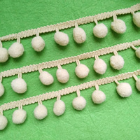 Dentelle en nylon à pompons de haute qualité, écologique, pour la décoration de vêtements, de textiles d'intérieur et de chaussures