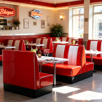 Meubles de restaurant américains sur mesure, ensemble de banquettes rétro pour restaurant, structure en bois massif, mobilier de restaurant commercial