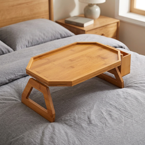 Mesa Auxiliar Moderna de Bambú Sostenible para Sofá, con Acabado Lacado, de un Solo Nivel, Plegable, Capacidad de 3-6 Litros, Personalizable, Tipo Vertical - Product Image 2