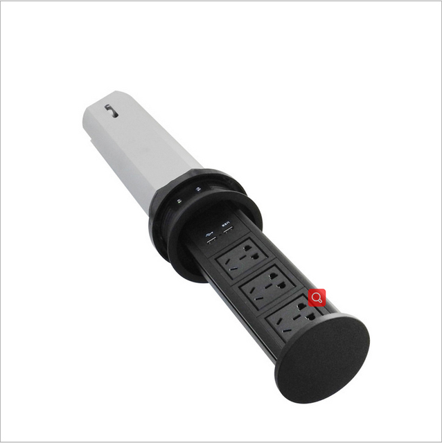 Electric Lifting Socket Tabletop Automatic Pop up Outlet Retractable Kitchen Sockets With USB Wireless Charging