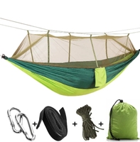 Hamac de camping en nylon ultraléger de haute qualité 210T avec moustiquaire de jardin extérieur