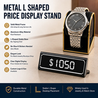 Exhibidor de Etiquetas de Precio de Aleación de Aluminio, Soporte de Etiquetas de Precio Reutilizable con Logotipo Personalizado para Joyería, Relojes, Cosméticos, Vino, Tiendas Minoristas