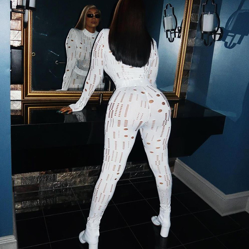Hollow Out 2 Cái Bộ Trang Phục Womens Thời Trang Sexy Tracksuit Của Phụ Nữ 2022 Spandex Giản Dị Hai Mảnh Đặt Phụ Nữ Quần Áo