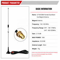 Antenne magnétique de voiture UT-106UV SMA-F double bande VHF UHF pour Baofeng UV-5R UV82 GT-3TP GT-5, accessoires radioamateur
