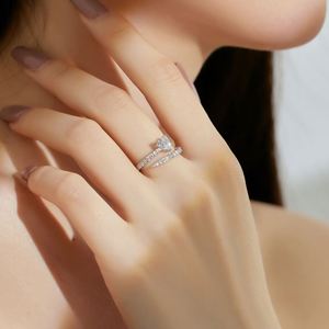 Dylam Sparkle 925 <b>Sterling</b> <b>Silver</b> Rhodium Plated Fine Jewelry Spiral Heart Shape 5A Cubic Zirconia Open <b>Adjustable</b> Women <b>Rings</b> - Product Image 2