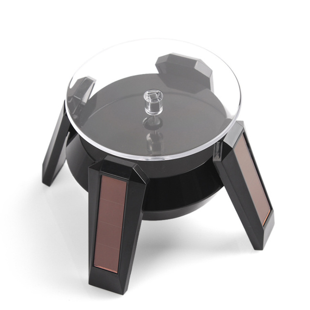 Four Feet Battery Powered Led Light Acrylic Rotating Turntable Product Solar Powered Rotating Display Stand for Jewelry