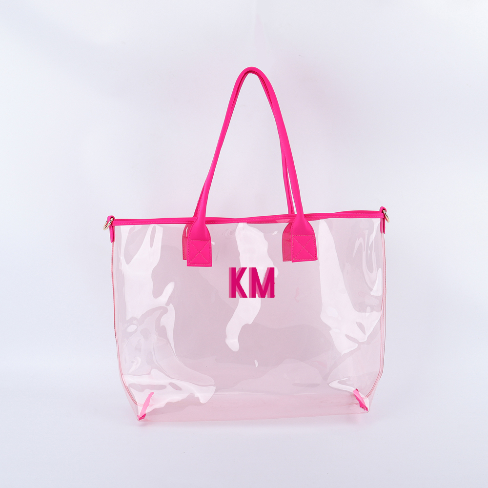 clear tote bags pink
