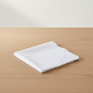 Pañuelo <span class=keywords><strong>de</strong></span> boda blanco personalizado para mesa <span class=keywords><strong>de</strong></span> boda, pañuelo suave <span class=keywords><strong>de</strong></span> algodón puro para mujer con encaje <span class=keywords><strong>de</strong></span> <span class=keywords><strong>ganchillo</strong></span> - Product Image 4