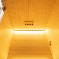 Sauna Uap Hemlock Finlandia Modern untuk Dalam Ruangan dengan Panel Kontrol Elektrik dan Pemanas Tungku untuk Spa di Rumah