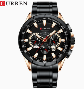 Montre-bracelet de sport pour homme, mouvement à quartz, en acier inoxydable 8363, étanche 3 ATM, style simple et luxueux - Product Image 5
