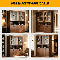 Meuble de présentation de vin moderne MARFA, armoire de bar en bois avec porte vitrée, buffet de salon fini, fournisseur en gros
