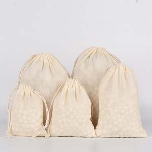 Bolsas de Tela Reutilizables de Algodón Puro Natural de 10*15cm con Cordón, para Guardar Té, con Impresión de Logotipo Personalizado para Empaque - Product Image 3