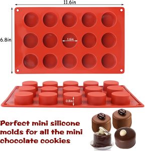 แม่พิมพ์ซิลิโคนกระบอกกลมขนาดเล็กสำหรับลูกอมช็อคโกแลตระเบิดไขมันลูกอมเค<span class=keywords><strong>โต</strong></span>ขนมขบเ<span class=keywords><strong>คี</strong></span>้ยวลูกอมแข็ง - Product Image 2